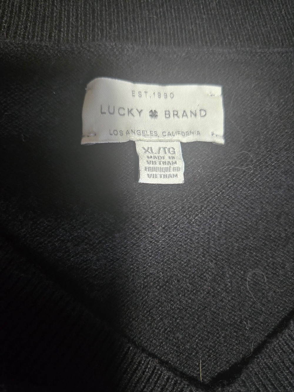 Women's Black V-Neck Sweater - Picture 3 of 4